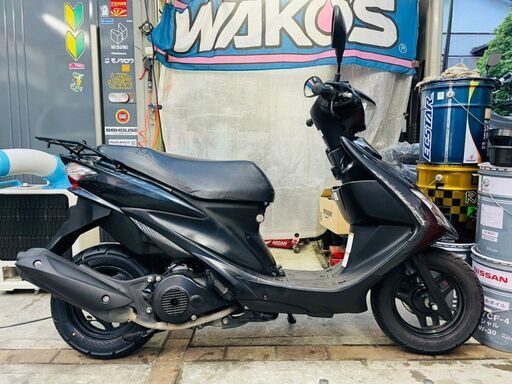 ★実動！ アドレスV125S 黒 アラーム付き 後タイヤ新品！ 千葉 木更津から 配送可 125 通勤 通学★ ☆実動！ アドレスV125S 黒 アラーム付き 後タイヤ新品！ 千葉 木更津
