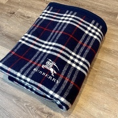 【値下】BURBERRY バーバリー 西川産業 ウール毛布 ブラ...