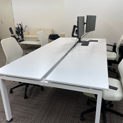 【ネット決済】オフィス用品　机と椅子4脚セット