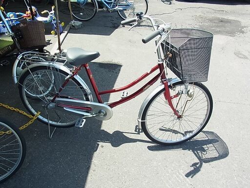 24インチ 自転車 3段切換 カゴ 荷台 スタンド付き ライト付き