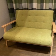 【無料】ソファー 椅子 1,2人用 グリーン 