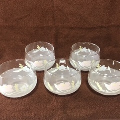 (決まりました！)無料　冷茶グラス　5客セット　ガラス　レトロ