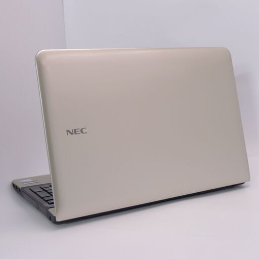 中古美品 15.6型 金色 ノートパソコン NEC PC-LS150LS6G Celeron 4GB 750GB DVDマルチ 無線 Wi-Fi有 カメラ Windows10 Office