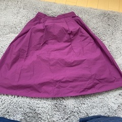 L 紫フレアスカート