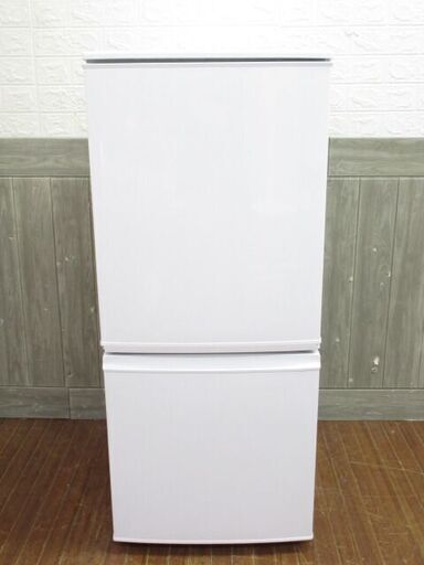 ss3545　シャープ　ノンフロン冷凍冷蔵庫　SJ-D14A-W　137L　SHARP　2ドア　冷蔵庫　つけかえどっちもドア　白　冷凍庫　ホワイト　幅48cm　耐熱トップテーブル