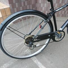 防犯登録料込み！札幌市内配達無料。中古カゴが大きな27インチブラック。