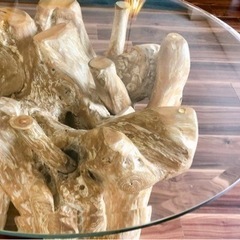 チーク　テーブル　ローテーブル　サイドテーブル　古木