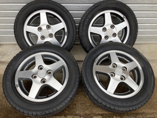 ワークス純正ホイールタイヤ1セット 13インチ DNAエコス 横浜タイヤ165/60 R13 キズ有