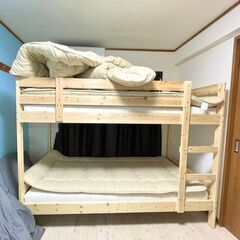 【即日譲渡】IKEAほぼ新品2段ベッド(マットレス付き)