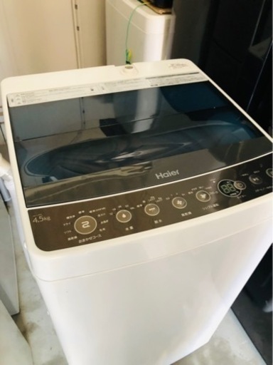 配送可能　2018年　ハイアール 4.5kg 全自動洗濯機　ブラックHaier JW-C45A-K