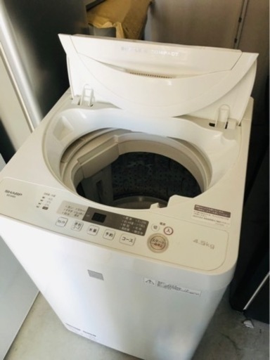 配送可能　2018年式　シャープ 4．5kg全自動洗濯機 keyword キーワードホワイト ESG4E5KW