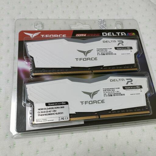 最終値下げ 新品未開封 TEAM RGB WHITE 8GB×2枚 DDR4 3600Mhz ゲーミングメモリ