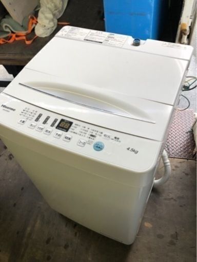 配送可能　2021年式ハイセンス 4．5kg全自動洗濯機 エディオンオリジナル ホワイト HW-E4503