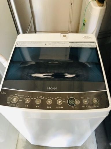 配送可能　2018年　ハイアール 4.5kg 全自動洗濯機　ブラックHaier JW-C45A-K
