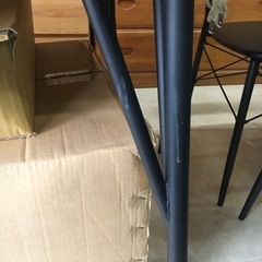 未使用品 ダイニングテーブルセット ダイニングセット ヘリボーン モダン 木製 アイアン 黒 引越し