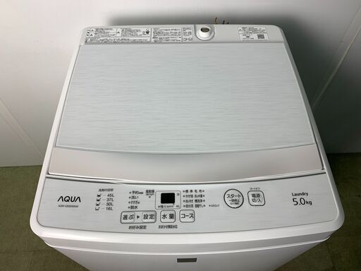 (220609)　アクア　全自動電気洗濯機　AQW-GS5E6　5.0kg　2019年製