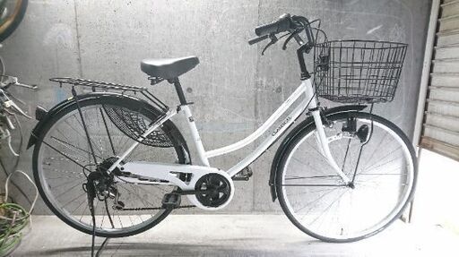 自転車中古 PACOCLAIRE 外装6段変速 オートライト ステンレスカゴ鍵