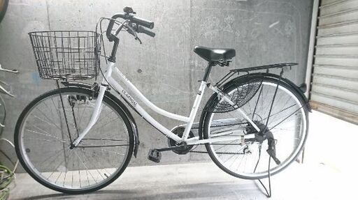 自転車中古 CLASSICAL 外装6段変速 カゴリアキャリア付き 鍵新品 