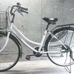 自転車中古 CLASSICAL 外装6段変速 カゴリアキャリア付き 鍵新品 