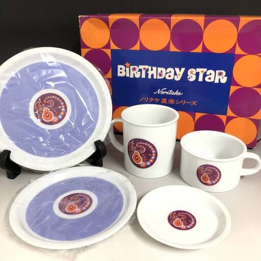 KG6/20 即決 美品 未使用 箱入り Noritake ノリタケ 星座シリーズ 5点 さそり座 BIRTHDAY STAR カップ 受け皿 マグ ケーキ皿 ディッシュ