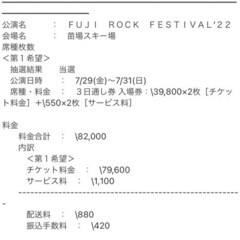 フジロック fujirock 22 3日通し券 ２枚