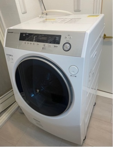 美品2018年製 SHARP 【ES-H10B-WL】ドラム式プラズマクラスター洗濯乾燥機 （10kg）