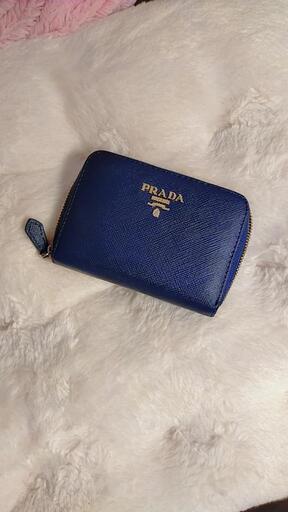 PRADA プラダ 財布 ミニウォレット ネイビー×ゴールド