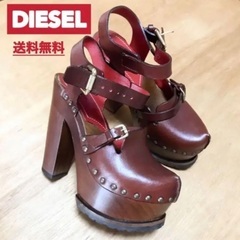 【激レア‼︎】 DIESEL 厚底　太ヒール　本革　パンプス