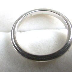 ティファニー / TIFFANY＆Co Pt950 ミルグレイン バンドリング　♯７.５ ２ｍｍ レディース　[4174]