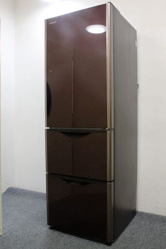 HITACHI/日立 3ドア冷凍冷蔵庫 375L 自動製氷 真空チルド R-S3800GV(XT) クリスタルブラウン 2016年製   中古家電 店頭引取歓迎 R6033)