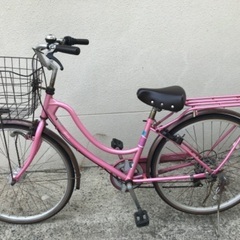 自転車　26インチ　ピンク　錆びてます