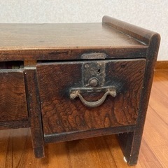 明治期 けやきの文机 骨董品　アンティーク家具