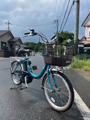 中古電動アシスト自転車 ヤマハ パスシオン 水色　小柄な女性やシニアの方にも安心の20インチ！