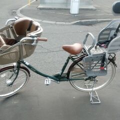 中古 2人 子供乗せ 自転車 23800円 🔄3段切替 💡オートライト付 3人乗り⭐安心の新規防犯登録料コミ 338