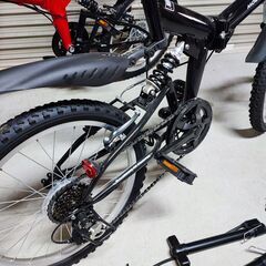 2台 20インチ折りたたみ自転車 MTBタイプ 6段変速 ダブルサスペンション