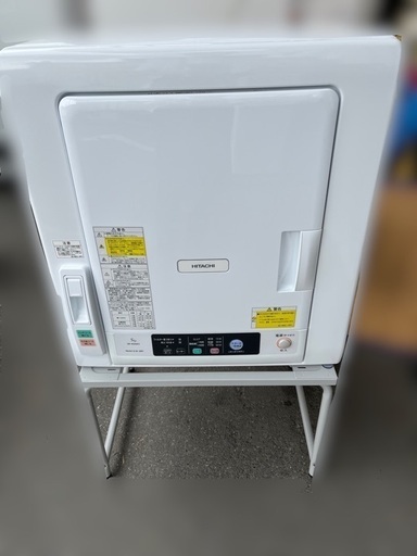 J1254 3ヶ月保証付き！ 良品 日立 HITACHI DE-N50WV-W 衣類乾燥機 (乾燥5.0kg）土台付2021年製 新品参考価格58,000円