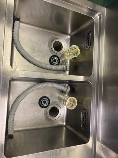 食器洗浄機用2槽シンク　1000x660x800(+150)