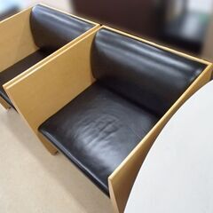 旭川 カンディハウス ブリーズ 一人掛けアームチェア ブラック 2台セット 中古