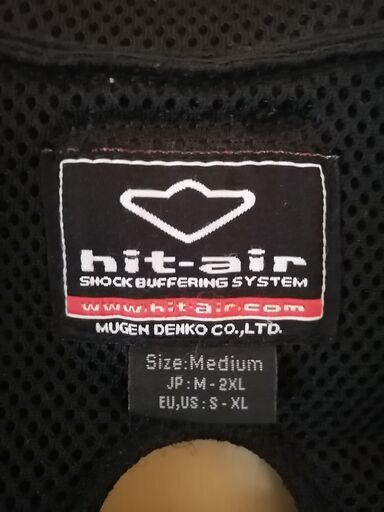 ヒットエアー hit-air 無限電光 バイク用 エアバッグ MLV-C 　サイズM-2XL　脊椎パッド、セパレート型胸部パッド付