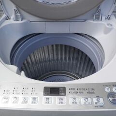 シャープ 7kg 風乾燥機能付き全自動洗濯機 ES-KS70R2016年 美品 取