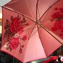 【新品未使用】真っ赤な薔薇の傘　昭和レトロ　日本製　55cm