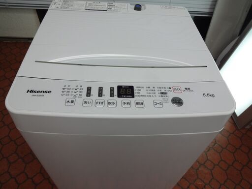 ID  031449　洗濯機　ハイセンス　5.5Ｋ　２０２０年製　HW-E5503