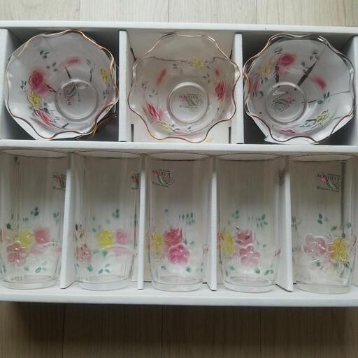 取引中！【未使用】10点　昭和　レトロ　アデリアグラス　ガラス　硝子　食器　コップ　小鉢　タンブラー