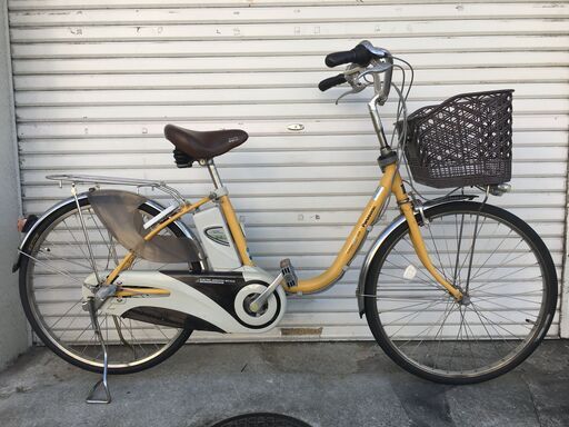 地域限定送料無料　パナソニック　ビビDX　8,9AH　子供乗せ　24インチ　新基準　黄色　パスウィズ　アシスタ　神戸市　電動自転車