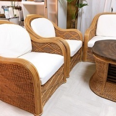 「取引中」籐のソファーセット