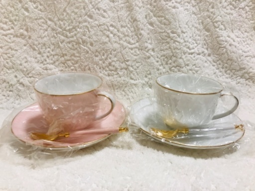 ノリタケ　コーヒーカップ2客セット　ティースプーン2本