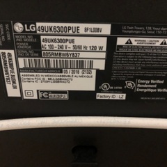 お取引相手確定しました】4K対応 49型液晶テレビ LG
