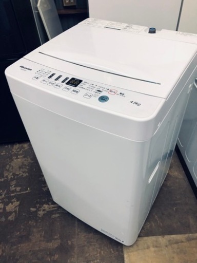 配送可能　2021年　ハイセンス 4．5kg全自動洗濯機 エディオンオリジナル ホワイト HW-E4503