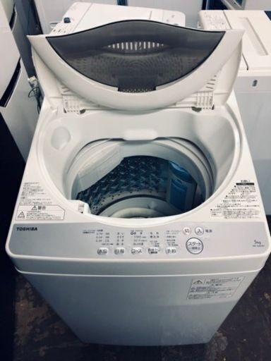 配送可能　2018年　東芝 全自動洗濯機 5kg グランホワイト AW-5G6 W
