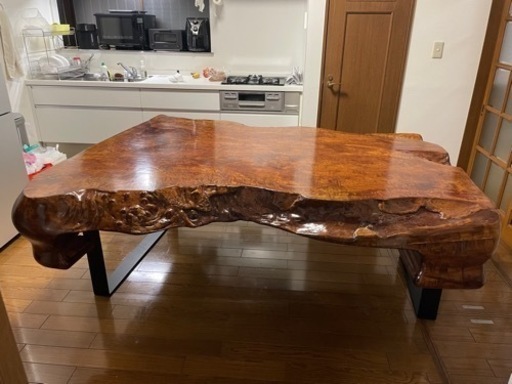 無垢　欅　ダイニングテーブル　一枚板　190cm x 160cm 厚さ13cm